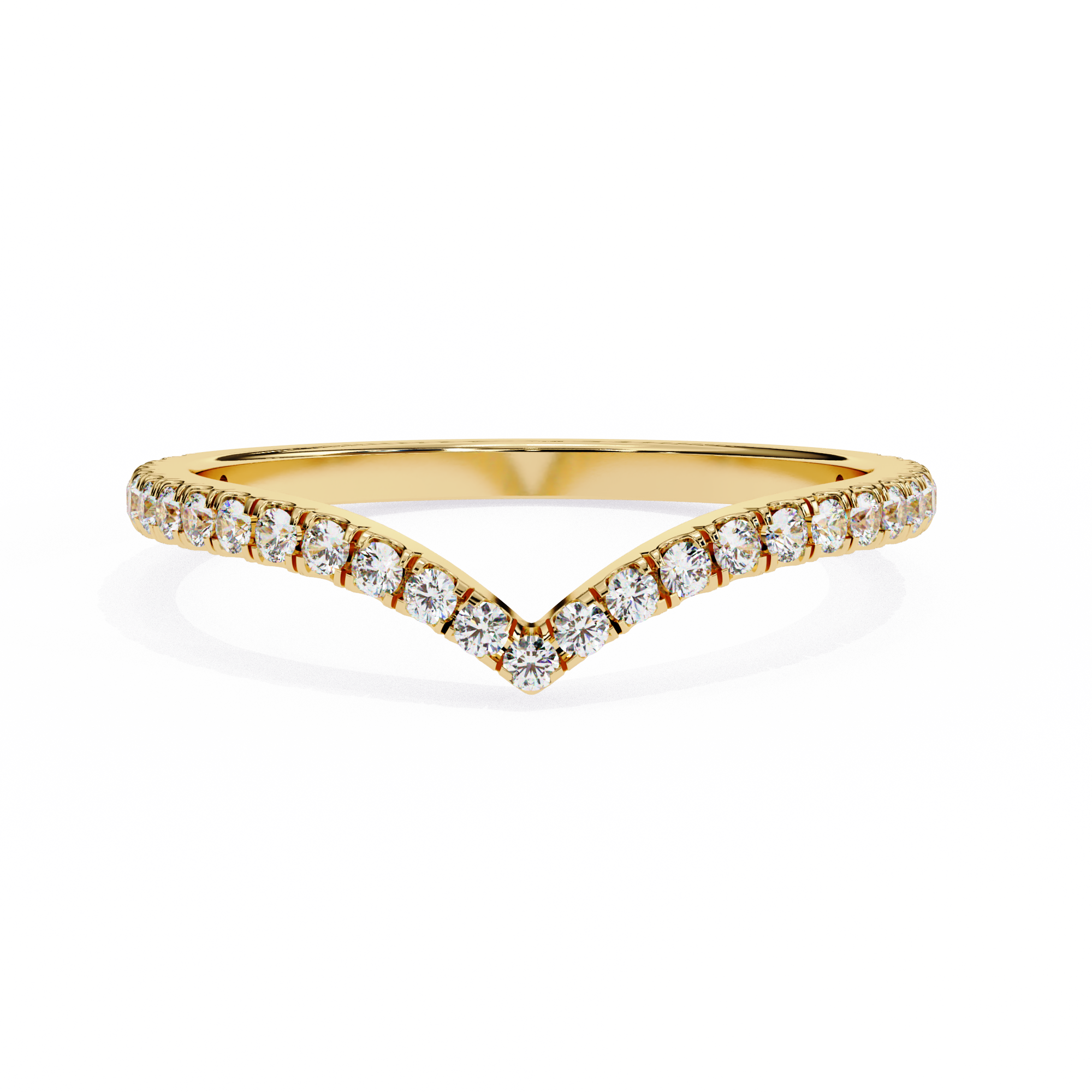 Solitairekart 0.24t Natural Diamond V-Shaped Elegance Band -HI Color, VS-SI Clarity